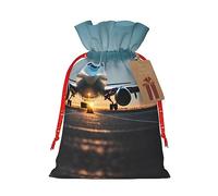 Airplane In The Evening Light - Bolsa resistente con cordón de 4.7 x 6.9 pulgadas, bolsa de regalo moderna y práctica para necesidades diarias, 1 unidad