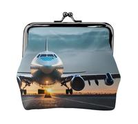 Airplane in The Evening Light Print - Monedero ligero para mujer, exquisito, impermeable, pequeña bolsa para monedas y tarjetas