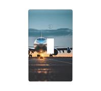 Airplane in The Evening Light Print Switch Plate Covers, 1 Gang Wall Plate Single Toggle Light Switch Cover Plate
