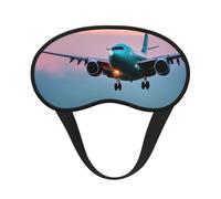 Airplane in The Evening Lights - Antifaz de dormir para adultos, opaca, cómoda máscara de ojos con bloqueo de luz para viajes, yoga