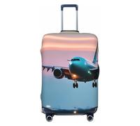 Airplane in The Evening Lights - Funda universal para maleta de viaje, elástica, lavable, protector de equipaje, Black, M