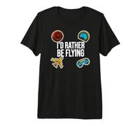 Airplane Pilot Aviator I'D Rather Be Flying Camiseta Premium
