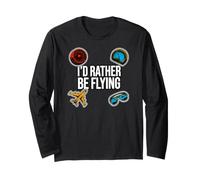 Airplane Pilot Aviator I'D Rather Be Flying Manga Larga