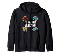 Airplane Pilot Aviator I'D Rather Be Flying Sudadera con Capucha