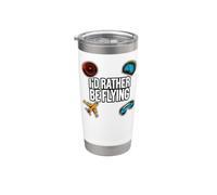 Airplane Pilot Aviator I'd Rather Be Flying Vaso térmico de acero inoxidable de doble pared