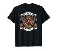 Airplane Pilot Live To Fly Aviation Compass Art Camiseta