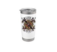Airplane Pilot Live To Fly Aviation Compass Art Vaso térmico de acero inoxidable de doble pared