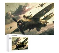 Airplane - Puzzle de madera, 1000 piezas, para adultos y niños, rompecabezas imposible, juego de paciencia colorido a partir de 12 años (75 × 50 cm)