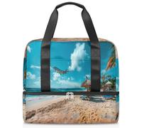 Airplane Sea Beach - Bolsa de lona deportiva para mujeres, hombres, niños y niñas, 21 L, para fin de semana, para viajes, gimnasio, yoga, color, Big, Organizador de bolsas