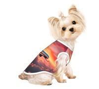 Airplane Sunsets Sky Print - Camiseta para mascotas, sin mangas, para cachorros pequeños, gatitos, uso en interiores y exteriores