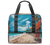 Airplane Tropical Beach Sports - Bolsa de lona para mujeres, hombres, niños y niñas, 21 L, para fin de semana, para viajes, gimnasio, yoga, color, Big, Organizador de bolsas