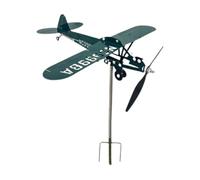 Airplane Weathervane, Roof-Mount Aircraft Spinner, Metal Sculpture Outdoors Decoration Lawn, Garden, Yard, Flight Enthusiasts, Strong Weather-Resistant Design, Compact Ideal for Outdoor Display