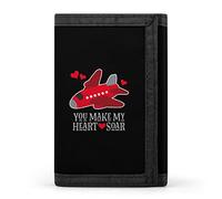 Airplane You Make My Heart Soar - Cartera de tres pliegues con bolsillo frontal con ventana de identificación, regalos para hombres y mujeres, Estilo:, Talla única, MHXYZHW
