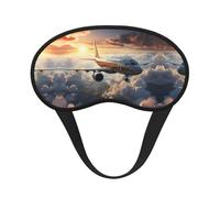 Airplanes are Soaring Print - Antifaz opaca para dormir, cómoda cubierta para los ojos, ajustable, perfecta para viajes, meditación y camping