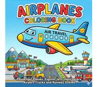Airplanes Coloring Book: Passenger Planes, Fighter Jets, Helicopters, Airport Trucks and Runway Scenes Easy Coloring Pages with Bold Thick Lines for Kids (My First Vehicle Coloring Series)