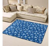 Airplanes in The Sky - Alfombras para decoración de sala de estar, alfombras suaves y lavables para dormitorio, alfombra de interior antideslizante para dormitorio, sala de estar, 63 x 48 pulgadas