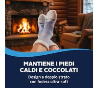 Airplus Calcetines Spa Doble Capa con Forro Térmico de Aloe Vera y Suela Antideslizante, Calcetines Interior Suaves para Calor Confort Estilo, Unisex para Casa Relax, Azul, 36-41
