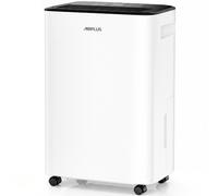 AIRPLUS Deshumidificador de 2500 pies cuadrados para sótano, deshumidificadores de 30 pintas para el hogar con manguera de drenaje, control de humedad inteligente silencioso para dormitorio, baño con