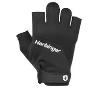Harbinger Guantes de Levantamiento de Pesas Training Grip 2.0 - Palma Acolchada TechGel,Diseño Multi-Pieza,Estiramiento 4 Vías,Tiradores,Correa de Muñeca - Protección para Manos,Unisex,Negro,Mediano
