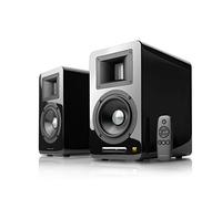 Airpulse Edifier A100 - Altavoz de estantería 2.0 (100 W) con Bluetooth V5.0 (aptX), Altavoz de Agudos con Cinta para Agudos precisos y claros, Posibilidades de conexión versátiles, Incluye Mando a