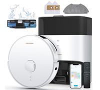 AIRROBO GT21 Robot Aspirador y Fregasuelos con Mopa, 3.5L Base de Autovaciado, Navegación láser, Inteligencia Artificial, Evita Objetos, 180 min Autonomía, Control App/WiFi Ideal para Pelo de Mascotas