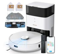 AIRROBO GT21 Robot Aspirador y Fregasuelos con Mopa, Robot-Aspirador con 3.5L Base de Autovaciado, Navegación láser, Inteligencia Artificial, Evita Objetos, 180 min Autonomía, Control App/WiFi