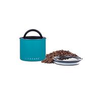 Airscape Bote de almacenamiento de café en grano y comida | Acero inoxidable | Con tapa hermética patentada que conserva la frescura de los alimentos | Capacidad: 250 gr | COLOR: TURQUESA MATE