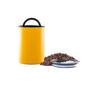 Airscape Bote de almacenamiento de café en grano y comida | Acero inoxidable | Con tapa hermética patentada que conserva la frescura de los alimentos | Capacidad: 500 gr | COLOR: AMARILLO MATE