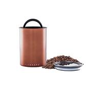 Airscape - Bote de café de acero inoxidable | Contenedor de almacenamiento de alimentos | Tapa hermética patentada | Presione el exceso de aire | Mediano 500 g | Cobre Cepillado