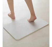 Airshi Alfombrilla de Baño, Reposapiés de Diatomita de Secado Rápido para Baño (Blanco)