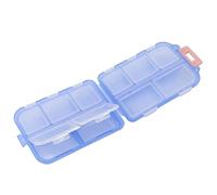 Airshi Caja de Medicinas, Caja de Medicinas de Plástico Portátil Caja de Medicinas de 10 Compartimentos (Blue)