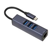 Airshi Concentrador USB C, Adaptador USB C a Ethernet 4 en 1 3 Puertos USB para Tabletas