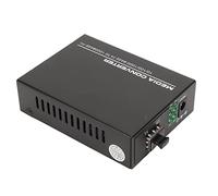 Airshi Convertidor de Medios Ethernet, Convertidor de Medios de Fibra óptica Gigabit con 4 Puertos Eléctricos para el Hogar (Enchufe de la UE)