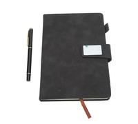 Airshi Diario Forrado, Ranura para Bolígrafo A5, Suavizado, Papel Grueso de 80 G, Cuaderno Forrado a Prueba de Tinta, Marcador de Cinta con Bolígrafo para Viajes (Cuaderno negro con caja)