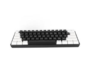 Airshi El Teclado Mecánico del Juego, Teclado Mecánico Impermeable del RGB ató con Alambre Las Llaves Compactas 61 para Trabajar (Blanco Negro)