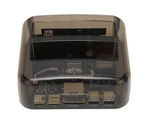 Airshi Estación de Acoplamiento de Disco Duro, 100-240 V 6 Gbps Compatible con Estación de Acoplamiento de Disco Duro de 20 TB para SSD de 2,5 y 3,5 Pulgadas (Enchufe de la UE)