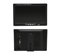 Airshi Mini Monitor de PC, Interfaz Multimedia HD Monitor de Coche de 7 Pulgadas Soporte Giratorio VGA AV de 7 Pulgadas para TV (Enchufe de la UE)