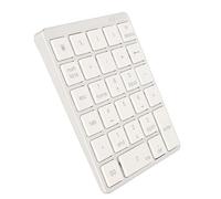 Airshi Mini Teclado Numérico, Teclado Numérico con Cable Recargable de 28 Teclas para Computadora (Blanco Plateado)