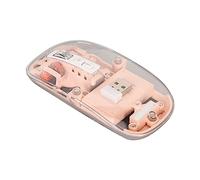 Airshi Ratón Inalámbrico RGB ABS Ratón Inalámbrico 2,4G Transparente Recargable 400mAh Cubierta Magnética 2400DPI para el Trabajo (Pink)