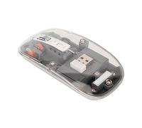 Airshi Ratón Inalámbrico RGB ABS Ratón Inalámbrico 2,4G Transparente Recargable 400mAh Cubierta Magnética 2400DPI para el Trabajo (Grey)