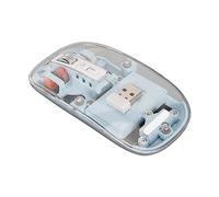 Airshi Ratón Inalámbrico RGB ABS Ratón Inalámbrico 2,4G Transparente Recargable 400mAh Cubierta Magnética 2400DPI para el Trabajo (Blue)