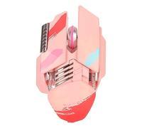 Airshi Ratón para Juegos, Ratón Silencioso de Baja Latencia 5.0 3.0 2.4GHZ Ergonómico Recargable para Computadora Portátil (Pink)