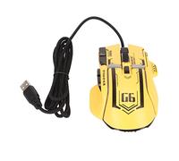 Airshi Ratones para Juegos, Microinterruptor Mecánico de Rebote Rápido, 10 Botones, Macro Programable, Ratón para Juegos con Cable de 12800dpi para Oficina (Yellow)