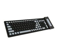 Airshi Teclado 2.4G, Dos Colores a Prueba de Polvo, 103 Teclas, Teclado de Silicona Portátil Silencioso, Diseño Completamente Sellado para el Hogar (Black)