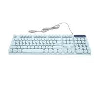Airshi Teclado de Computadora, Teclado Ergonómico Retroiluminado para Juegos con Cable USB, 104 Teclas para PC Portátil (Blue)