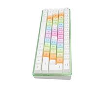 Airshi Teclado Mecánico de 61 Teclas, Retroiluminación RGB Pequeña, Teclado Mecánico con Cable de 61 Teclas para Trabajo de Oficina (White)