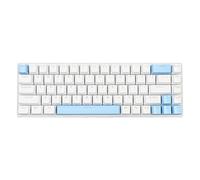 Airshi Teclado para Juegos, Conexión por Cable USB, Teclado de Ordenador, Pulsación de Tecla Clara, Plug and Play, 68 Teclas, Retroiluminación RGB para Oficina (Blanco Azul)