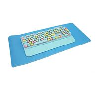 Airshi Teclado para Juegos, Teclas Redondas con Cable o Inalámbrico, Teclado Inalámbrico Retroiluminado Colorido con Pulsera, Interruptor Azul para Tableta (Blue)