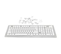 Airshi Teclas de Teclado, Teclas Personalizadas Mano de Obra Exquisita Diseño Ergonómico OEM 130 Teclas Moldeo por Inyección de Dos Colores para Teclado de 108 Teclas (White)