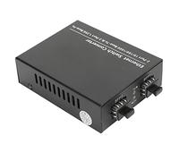 Airshi Transceptor de Fibra óptica, Convertidor de Medios Ethernet de Compatibilidad Universal de 100-240 V 2 Puertos SFP para Escritorio (Enchufe de la UE)